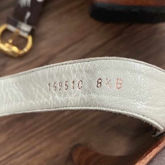 Gucci cloth sandals brown vintage authentic - Picture 4 of 7